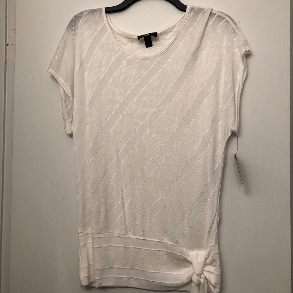 White shirt with floral lace